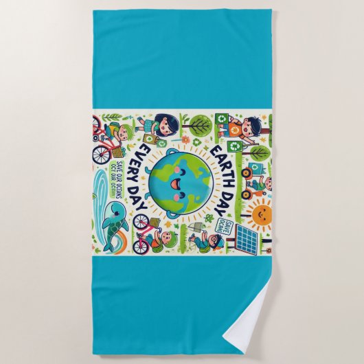 Dag van de Aarde Strandlaken (Voorkant)