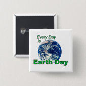 Dag van de Aarde Vierkante Button 5,1 Cm (Voorkant /achterkant)