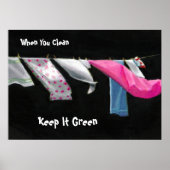 Dag van de aarde: Wasgoed online: Groen houden Poster (Voorkant)