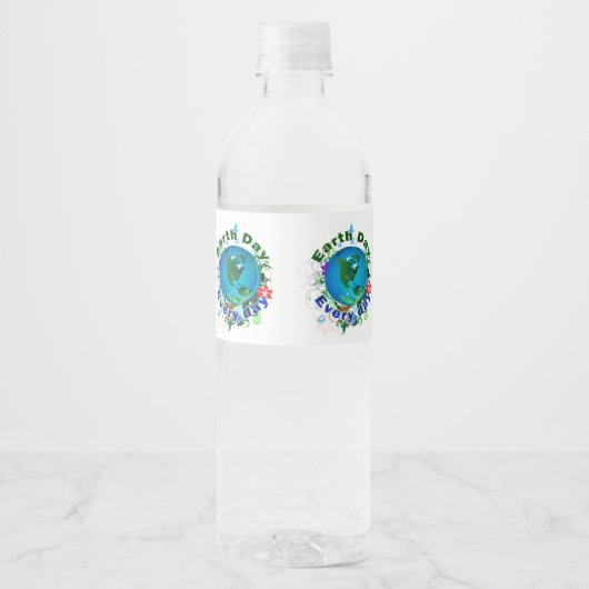 Dag van de Aarde Waterfles Etiket (Voorkant)