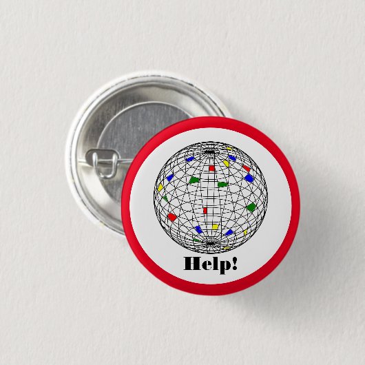 Dag van de Aarde, wireframe, gepersonaliseerd Ronde Button 3,2 Cm (Voorkant /achterkant)