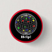Dag van de Aarde, wireframe, gepersonaliseerd Ronde Button 3,2 Cm (Voorkant)