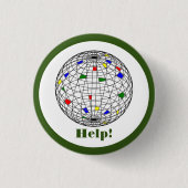 Dag van de Aarde, wireframe, gepersonaliseerd Ronde Button 3,2 Cm (Voorkant)