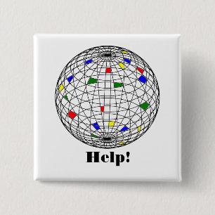 Dag van de Aarde, wireframe, gepersonaliseerd Vierkante Button 5,1 Cm