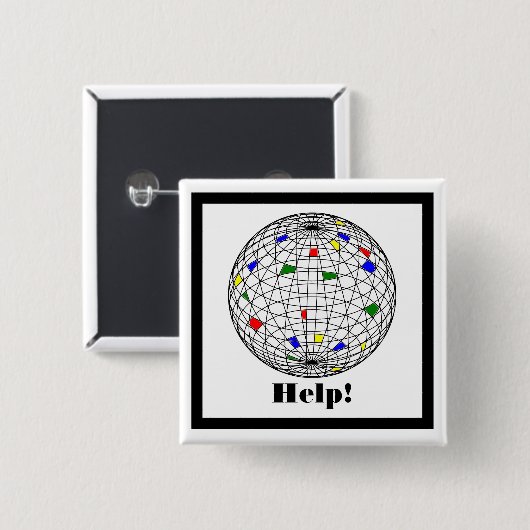 Dag van de Aarde, wireframe, gepersonaliseerd Vierkante Button 5,1 Cm (Voorkant /achterkant)