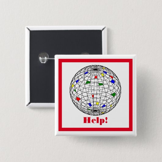 Dag van de Aarde, wireframe, gepersonaliseerd Vierkante Button 5,1 Cm (Voorkant /achterkant)