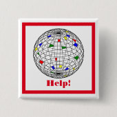 Dag van de Aarde, wireframe, gepersonaliseerd Vierkante Button 5,1 Cm (Voorkant)