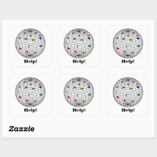 Dag van de Aarde, wireframe, gepersonaliseerd Vierkante Sticker