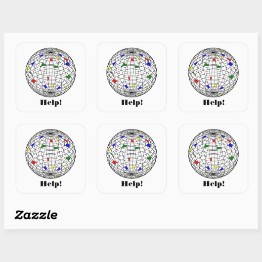 Dag van de Aarde, wireframe, gepersonaliseerd Vierkante Sticker (Vel)