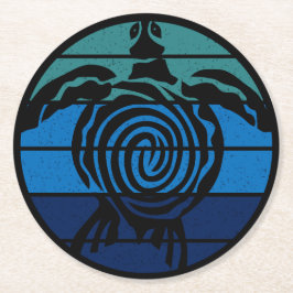 Dag van de Aarde, Zee schildpad, Reinig de Oceaan Ronde Kartonnen Onderzetter