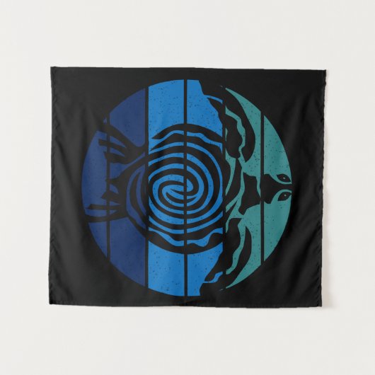 Dag van de Aarde, Zee schildpad, Reinig de Oceaan Wandkleed (Voorkant (horizontaal))