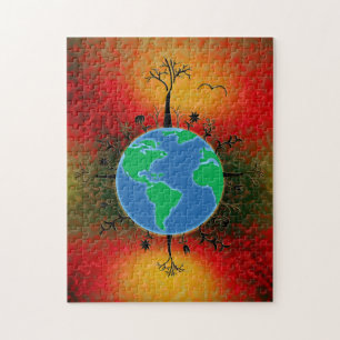 Dag van de Aarde ~ Zonsondergang Legpuzzel