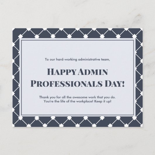 Dag van de administratieve professionals briefkaart (Voorkant)