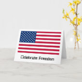 Dag van de Amerikaanse vlag: Vrijheid in rood, wit Kaart (Gele Bloem)