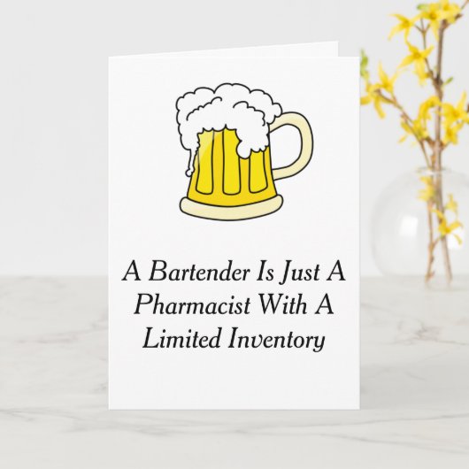 Dag van de Apotheker Grappig Wenskaart Kaart (Gele Bloem)