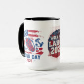 Dag van de Arbeid 2025 Sport Mok – Hard werken Pla (Voorkant links)