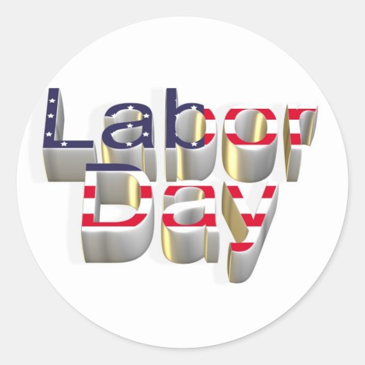 Dag van de Arbeid - 6 september Ronde Sticker (Voorkant)