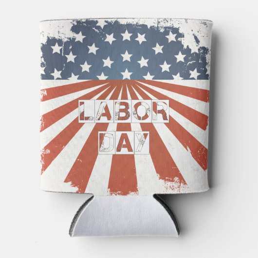 Dag van de Arbeid Amerikaanse vlag Blikjeskoeler (Voorkant)