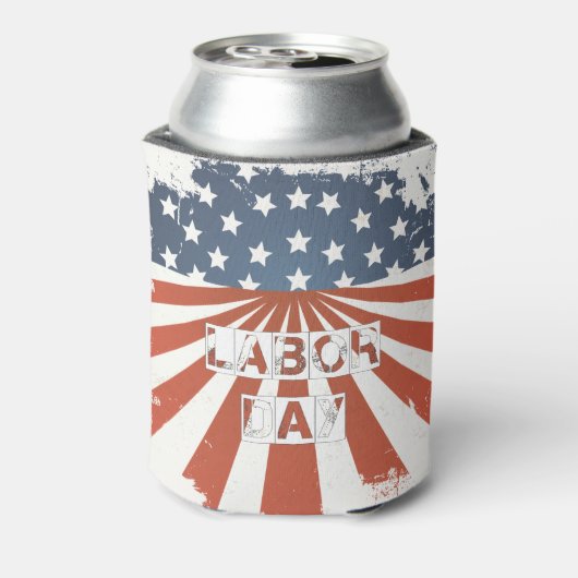 Dag van de Arbeid Amerikaanse vlag Blikjeskoeler (Blikje Achterkant)