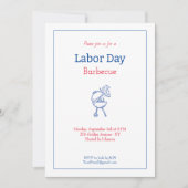 Dag van de Arbeid Barbecue Party Minimalistisch Kaart (Voorkant)