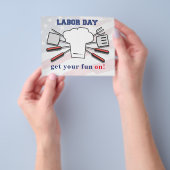 Dag van de Arbeid BBQ Grill Familie Stad Celebrati Flyer (Hand)