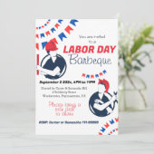 Dag van de Arbeid BBQ Party Arbeider Patriottisch Kaart (Staand voorkant)