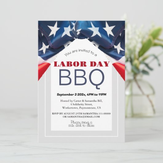 Dag van de Arbeid BBQ Party Arbeider Patriottische Kaart (Staand voorkant)