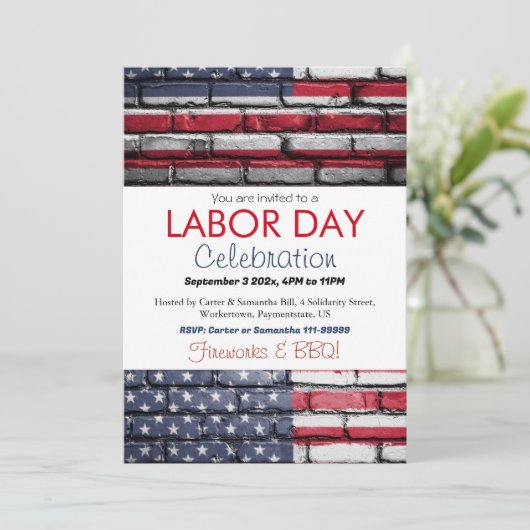 Dag van de Arbeid BBQ Party Arbeider Patriottische Kaart (Staand voorkant)