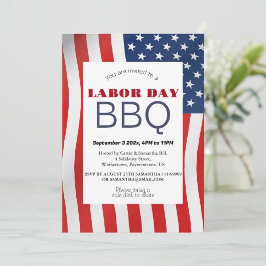 Dag van de Arbeid BBQ Party Arbeider Patriottische Kaart (Staand voorkant)