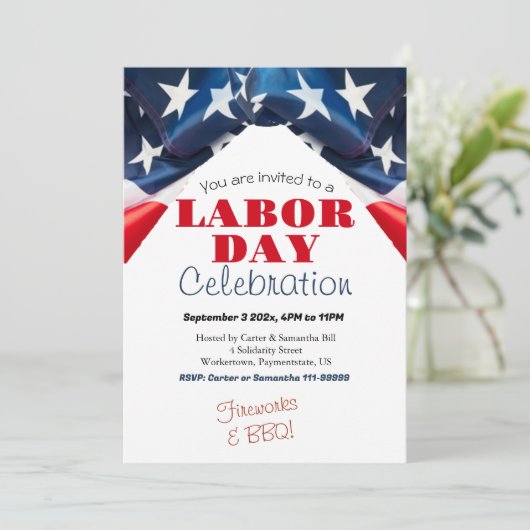Dag van de Arbeid BBQ Party Arbeider Patriottische Kaart (Staand voorkant)