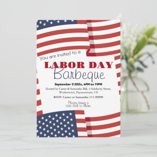 Dag van de Arbeid BBQ Party Arbeider Patriottische Kaart (Staand voorkant)