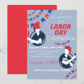 Dag van de Arbeid BBQ Party Arbeider Patriottische Kaart (Voorkant / Achterkant)