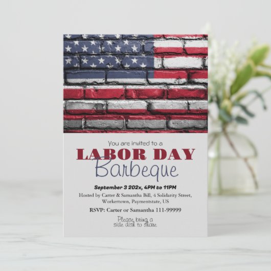 Dag van de Arbeid BBQ Party Arbeider Patriottische Kaart (Staand voorkant)