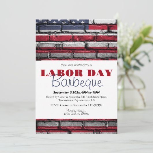 Dag van de Arbeid BBQ Party Arbeider Patriottische Kaart (Staand voorkant)
