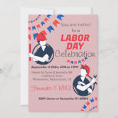 Dag van de Arbeid BBQ Party Arbeider Patriottische Kaart (Voorkant)