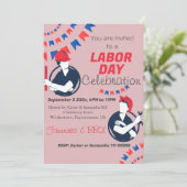 Dag van de Arbeid BBQ Party Arbeider Patriottische Kaart (Staand voorkant)