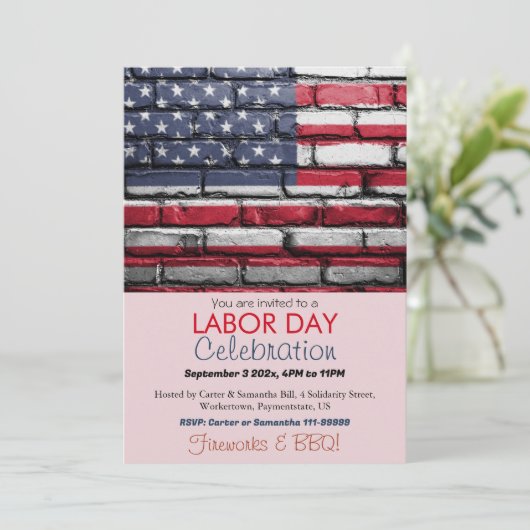 Dag van de Arbeid BBQ Party Arbeider Patriottische Kaart (Staand voorkant)