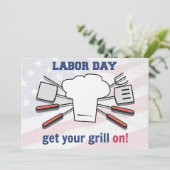 Dag van de Arbeid BBQ Party Familie Zomer Grill Bl Kaart (Staand voorkant)