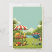 Dag van de Arbeid  BBQ & Pool Party Uitnodiging (Achterkant)
