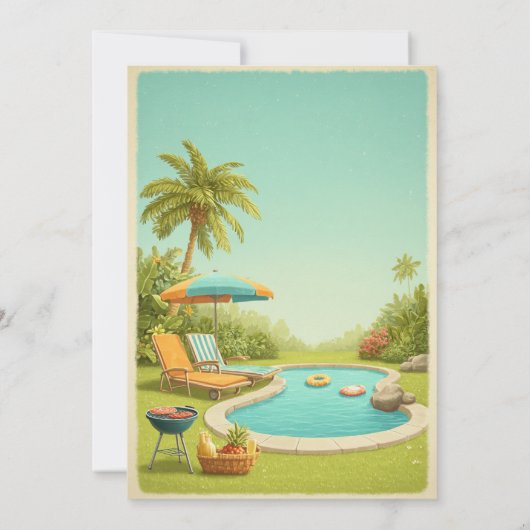 Dag van de Arbeid BBQ & Pool Party Uitnodiging (Achterkant)