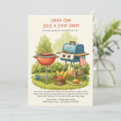 Dag van de Arbeid  BBQ & Pool Party Uitnodiging (Staand voorkant)