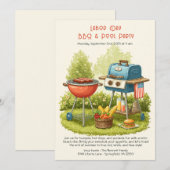 Dag van de Arbeid  BBQ & Pool Party Uitnodiging (Voorkant / Achterkant)