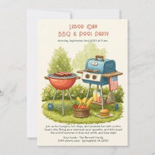 Dag van de Arbeid  BBQ & Pool Party Uitnodiging
