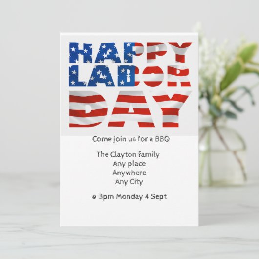 Dag van de Arbeid BBQ uitnodiging (bewerkbaar) (Staand voorkant)