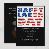 Dag van de Arbeid BBQ uitnodiging (bewerkbaar) (Voorkant / Achterkant)