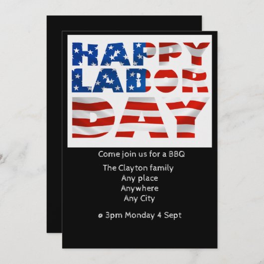 Dag van de Arbeid BBQ uitnodiging (bewerkbaar) (Voorkant / Achterkant)