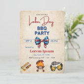 Dag van de Arbeid BBQ Uitnodiging bewerkbare sjabl (Staand voorkant)