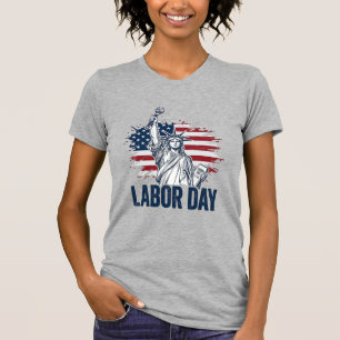 Dag van de Arbeid Beeld van de Vrijheidspatroon vo T-shirt