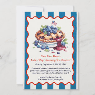Dag van de Arbeid Blueberry Pie Bake-off uitnodigi Kaart