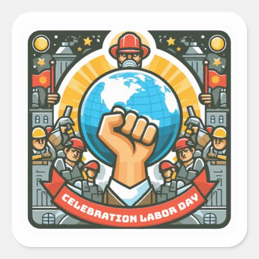 Dag van de Arbeid Celebration Stickers (Voorkant)